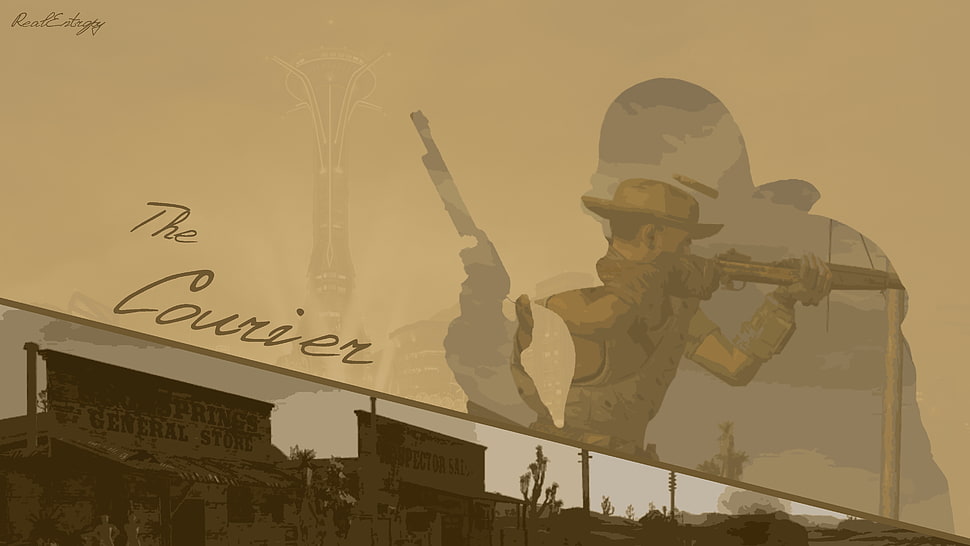 The Courier illustration, Fallout HD wallpaper