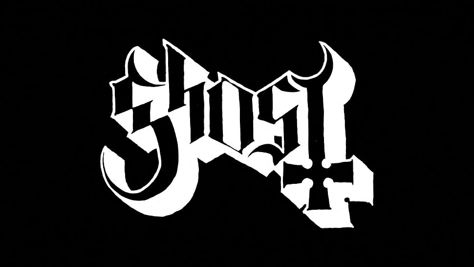 black and white logo, Ghost B.C., ghost HD wallpaper