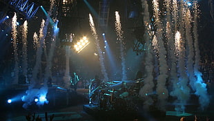 stadium fireworks, Metallica , Robert Trujillo HD wallpaper