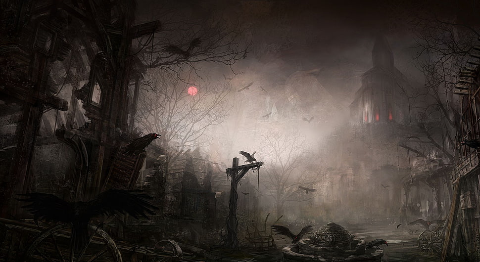 cemetery poster, artwork, Gothic, Diablo III, video games HD wallpaper