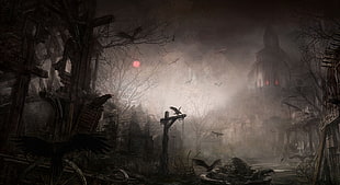 cemetery poster, artwork, Gothic, Diablo III, video games
