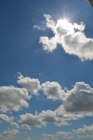 white clouds, sky, clouds, Sun HD wallpaper