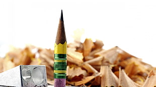black pencil, pencil sharpener, pencils
