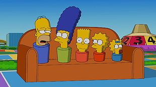 The Simpson family digital wallpaper, The Simpsons, Homer Simpson, Marge Simpson, Bart Simpson