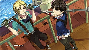 two male anime characters screengrab, Suisei no Gargantia, anime, anime boys