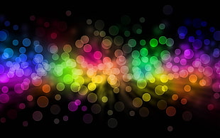 assorted-color bokeh lights, digital art, colorful, circle HD wallpaper