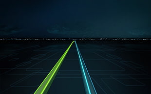 black and green pool table, Tron HD wallpaper
