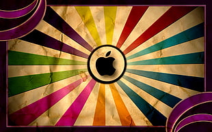 Apple logo, Apple Inc., digital art, colorful, logo
