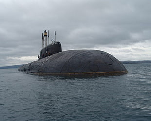 black submarine, submarine, Russian Navy, military, vehicle HD wallpaper