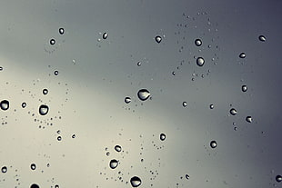 water drops, window, water on glass