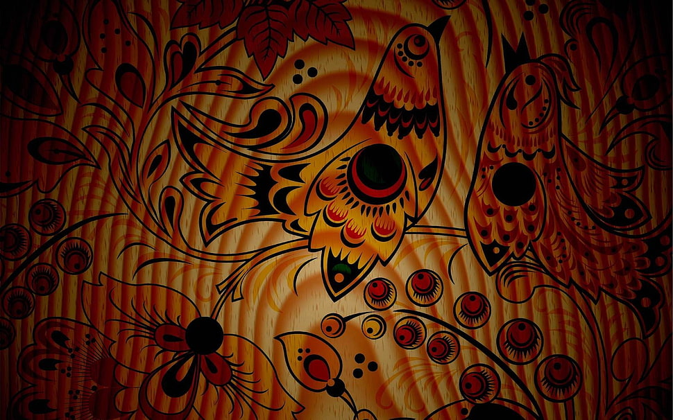 orange illustration HD wallpaper