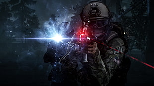 Army holding sniper with laser graphic wallpaper