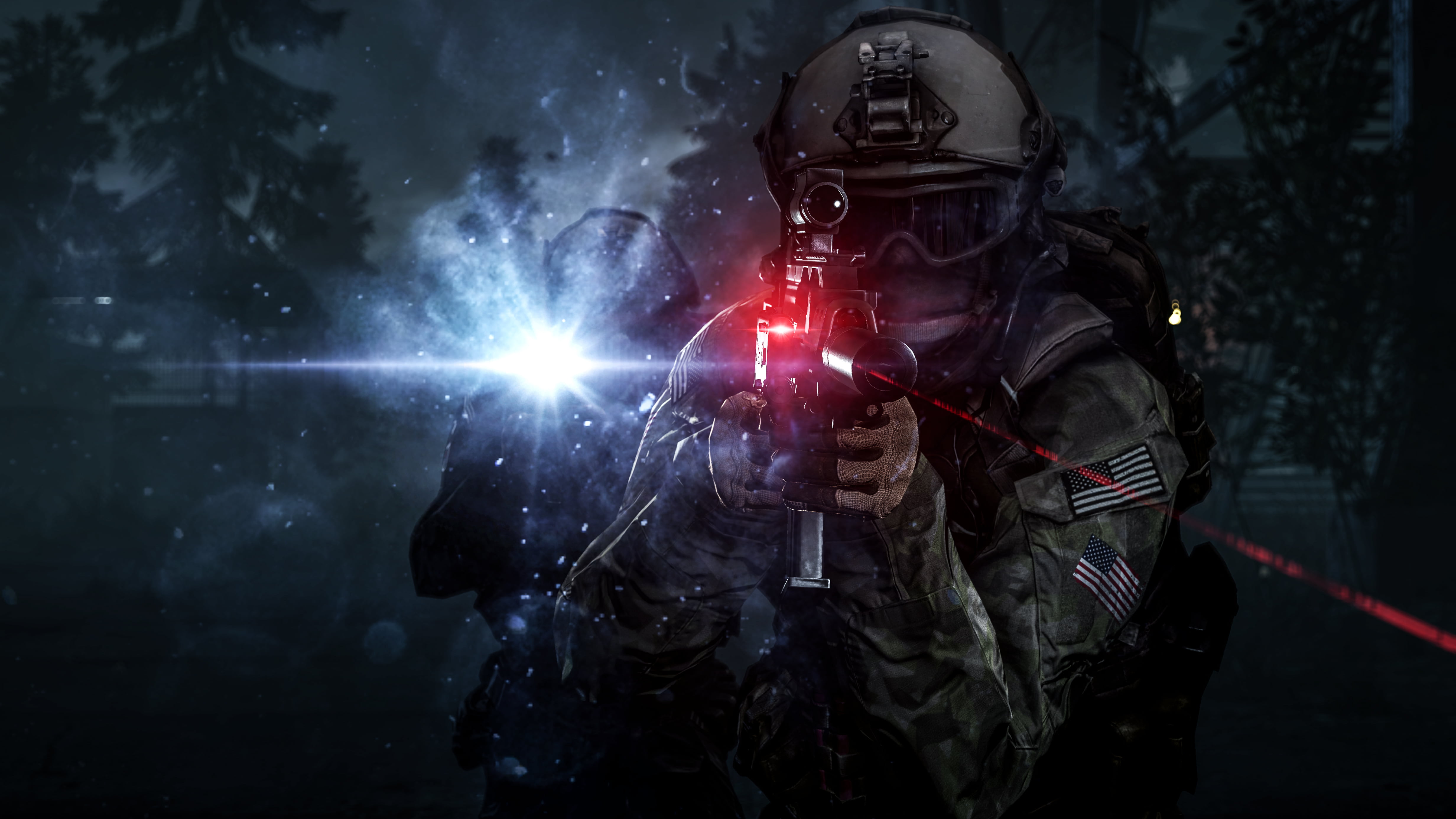 Army holding sniper with laser graphic wallpaper HD wallpaper