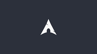 white logo, Archlinux, minimalism, Linux