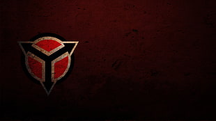 black, white, and red three cross logo