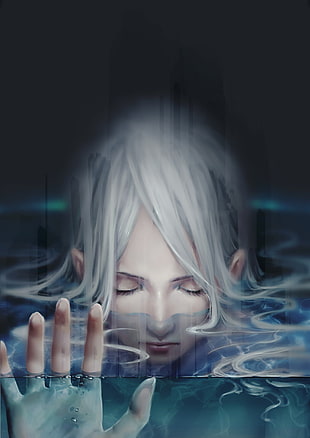female character digital wallpaper, water, fantasy art HD wallpaper