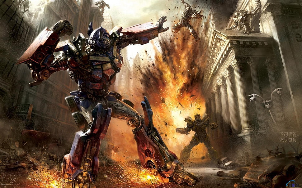 transformer digital wallpaper, digital art, artwork, fantasy art, Transformers HD wallpaper