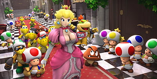 Princess Peach, Super Mario, video games, render HD wallpaper