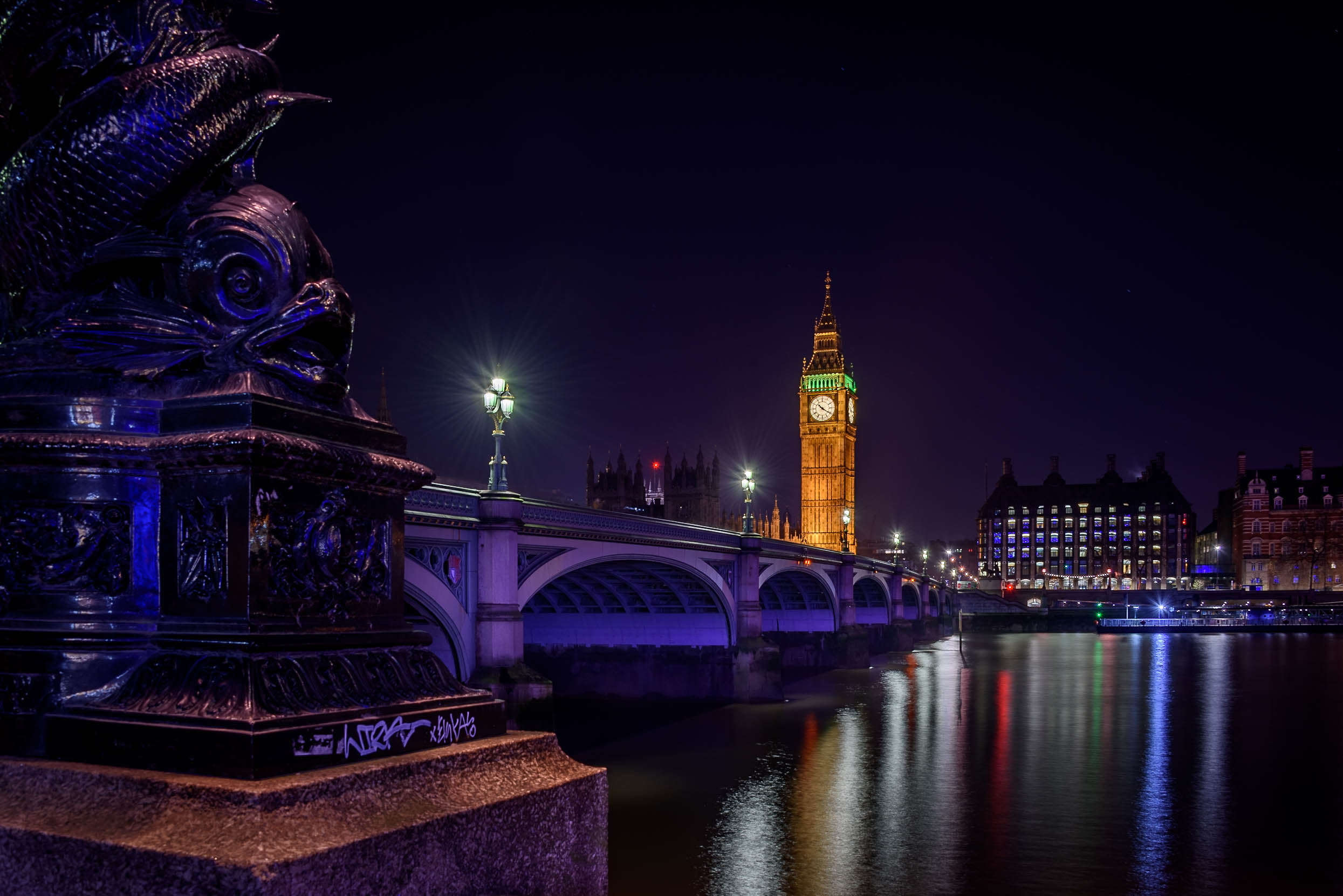 Big Ben with bridge, westminster bridge