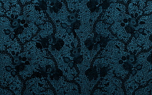 black and white floral area rug, pattern, flowers
