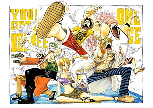 One Piece digital wallpaper, One Piece, Monkey D. Luffy, Sanji, Nami