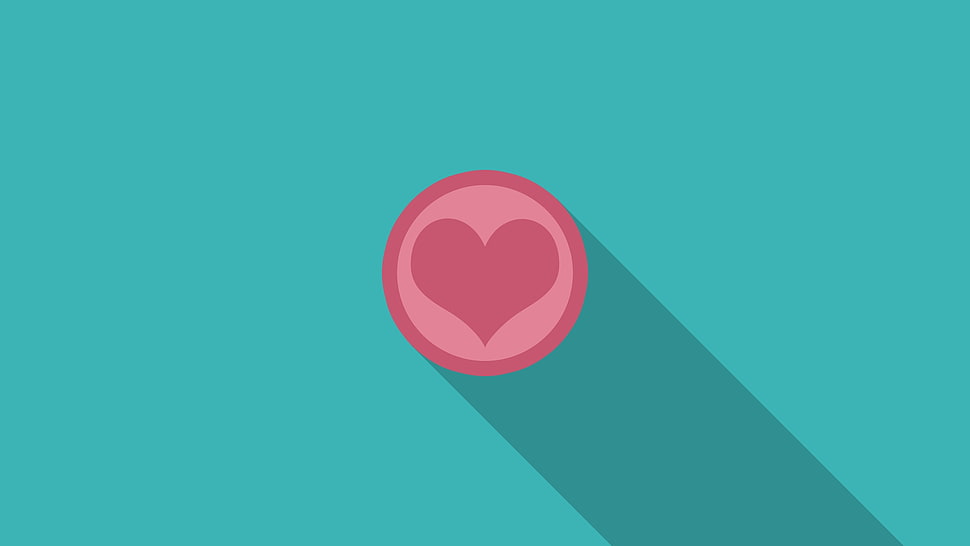 pink heart logo HD wallpaper