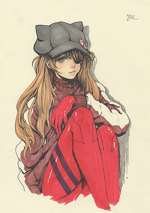 female anime character illustration, anime, Neon Genesis Evangelion, Asuka Langley Soryu, Asuka Langley Shikinami