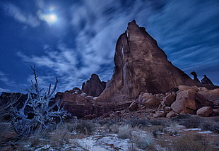 low angle photography of rock formation, arches national park, utah
