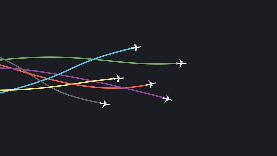 six assorted plane digital wallpaper, simple background, simple, minimalism, lines HD wallpaper