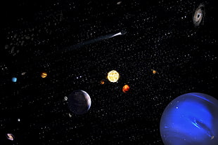 pair of silver-colored earrings, space, planet HD wallpaper
