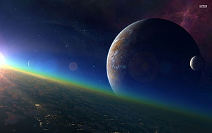assorted planets wallpaper, space, planet, Moon, galaxy