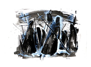 black and gray abstract painting, death, painting, scythe
