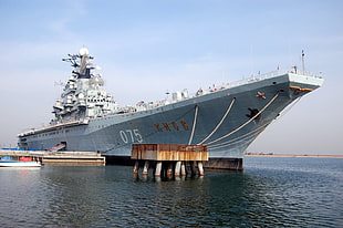 gray battleship, army, navy, ship, Russian Navy HD wallpaper