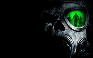 gray gas mask digital wallpaper, gas masks