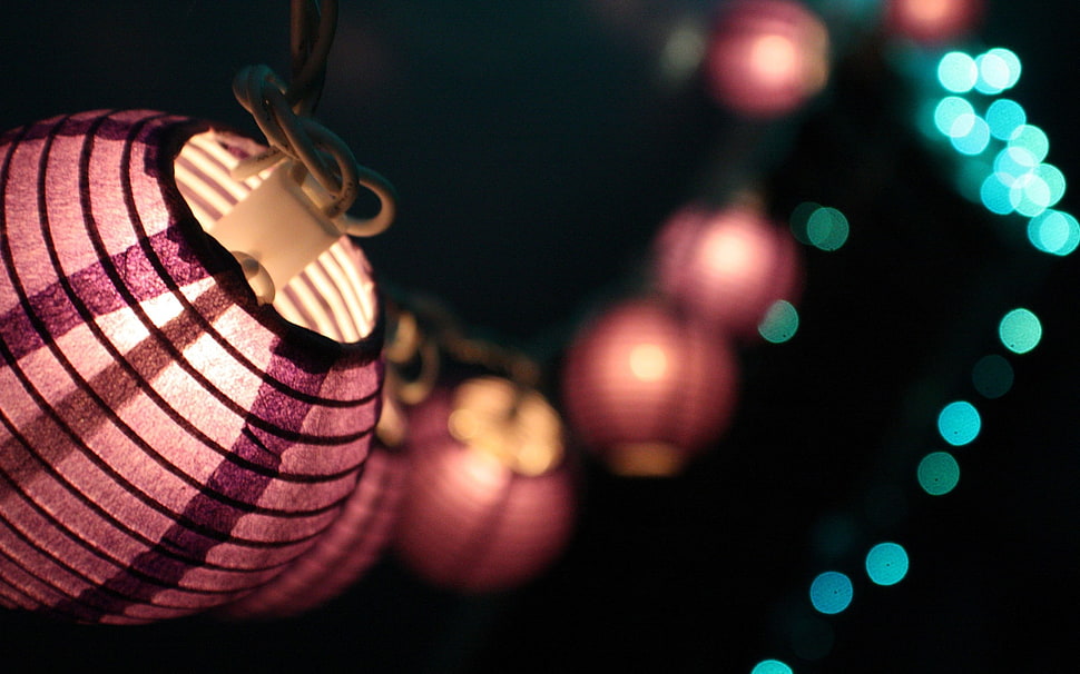 purple paper lanters HD wallpaper