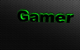green and black LED light, Gamer, gamers