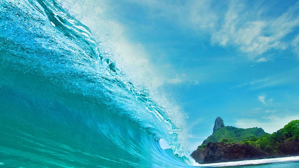 barrel wave wallpaper, coast HD wallpaper