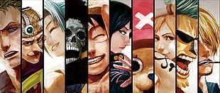One Piece characters graphic wallpaper, ultra-wide, One Piece HD wallpaper