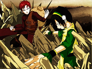 Gaara of Naruto Shippuden, Toph Beifong, Gaara, anime HD wallpaper