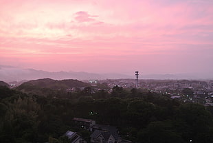 sunset scenery, Japan, cityscape HD wallpaper