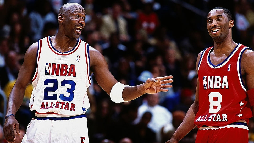 Michael Jordan and Kobe Bryant poster HD wallpaper