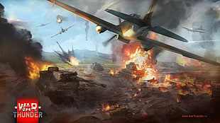 War Thunder game poster, War Thunder, tank, airplane, Gaijin Entertainment