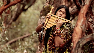 Native American playing instrument HD wallpaper