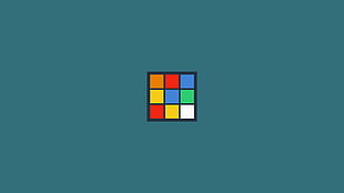 3x3 Rubik's cube illustration, minimalism, Rubik's Cube, cube, blue background