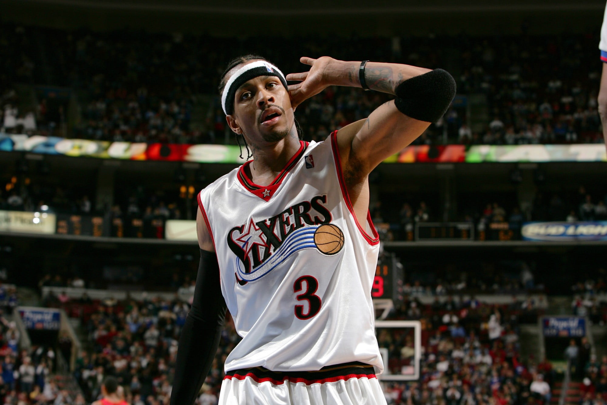 allen iverson red and white jersey