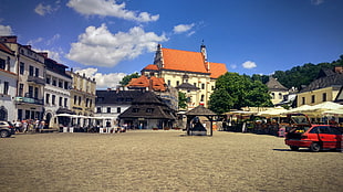 brown gazebo, Poland, town, markets, Kazimierz Dolny