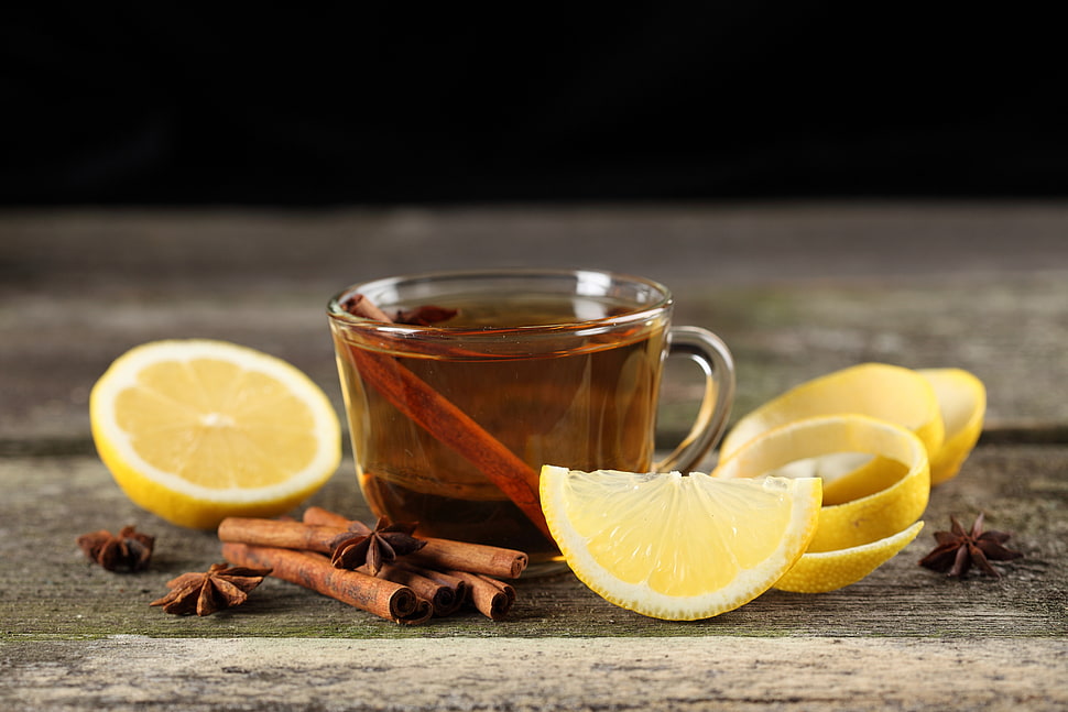 clear glass tea cup HD wallpaper