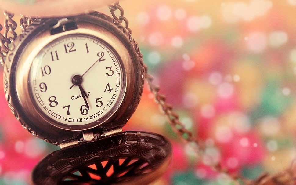 gray pocket watch at 5;219 HD wallpaper