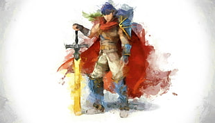 painting of warrior character, Super Smash Brothers, Fire Emblem HD wallpaper