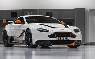 white and black Honda Civic sedan, Aston Martin V12 Vantage, car, Aston Martin GT12 Vantage